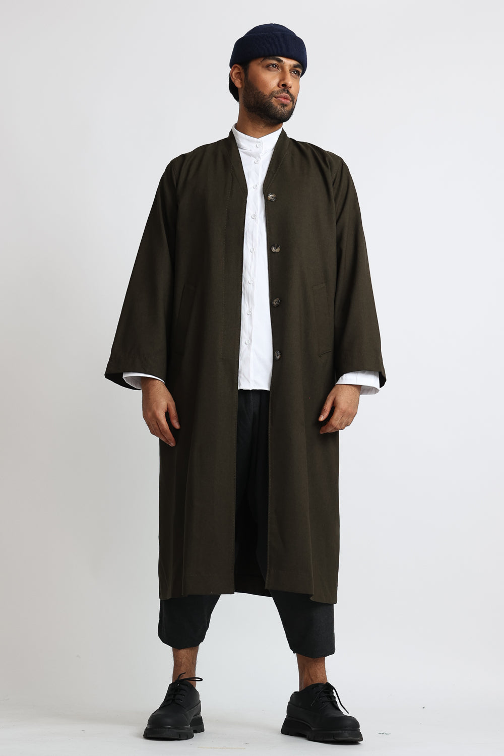 Cloak Overcoat: Olive Green