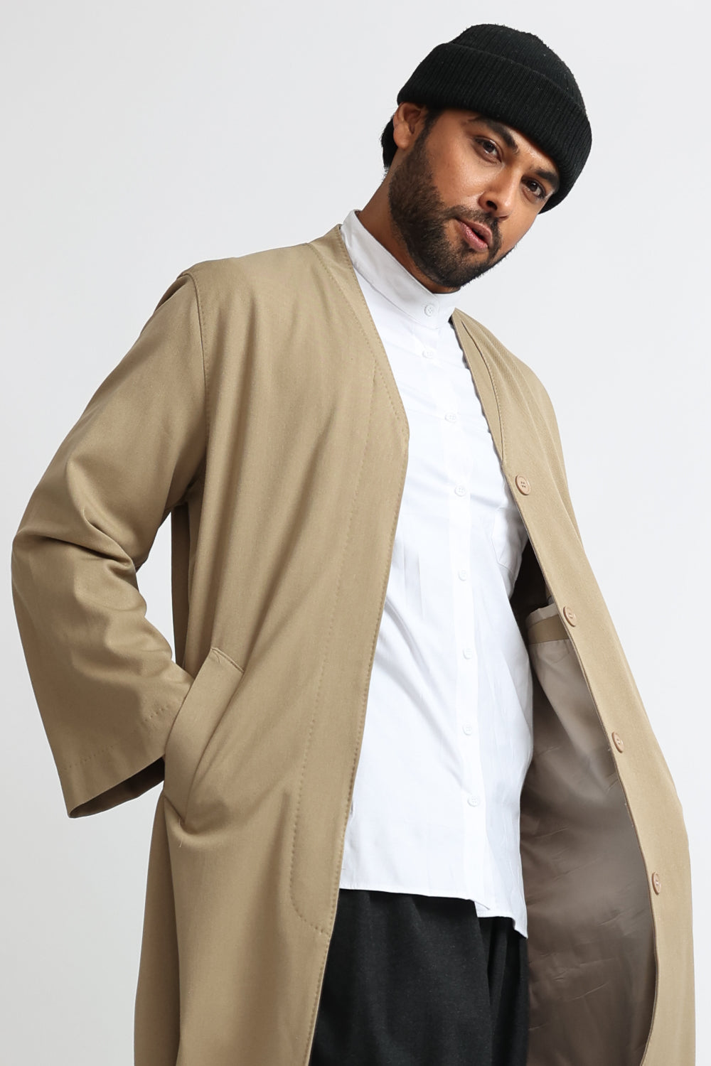 Cloak Overcoat: Beige