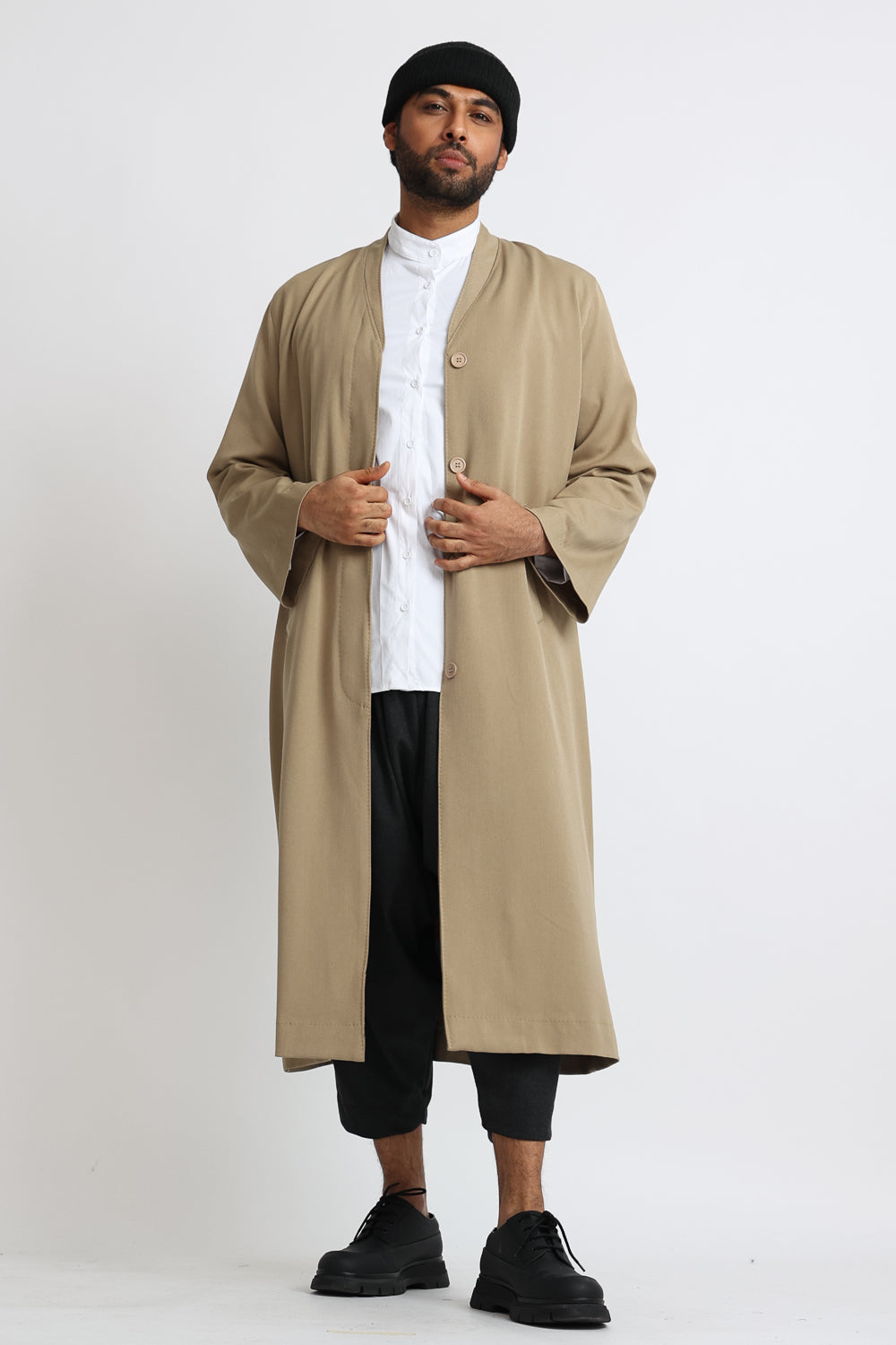 Cloak Overcoat: Beige