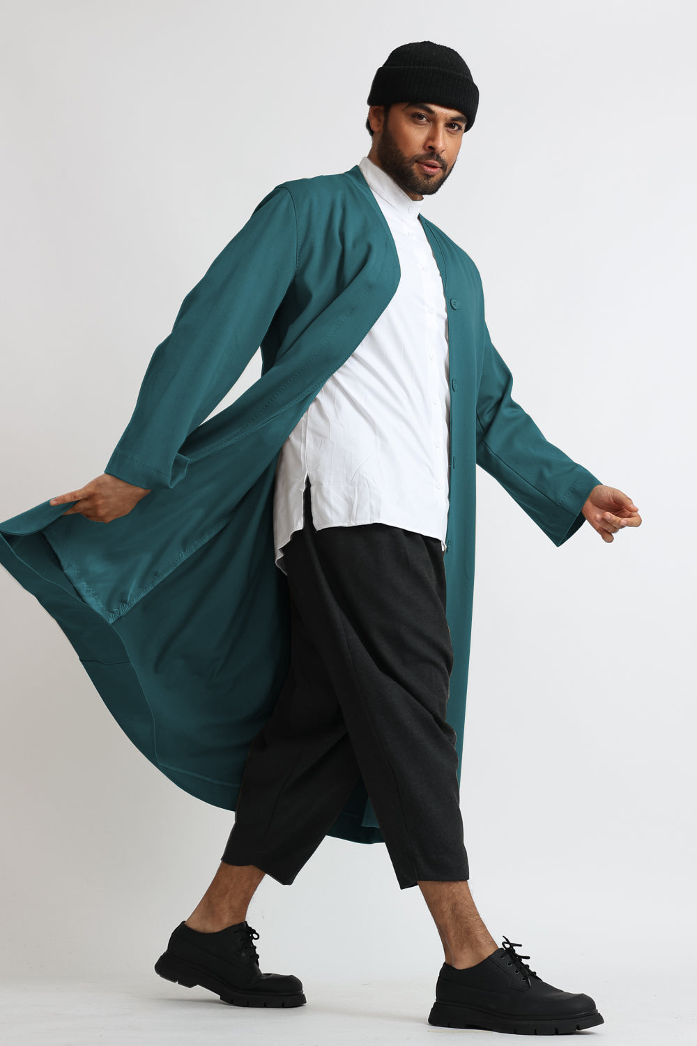 Cloak Overcoat: Castleton Green – Rumi Attire UK